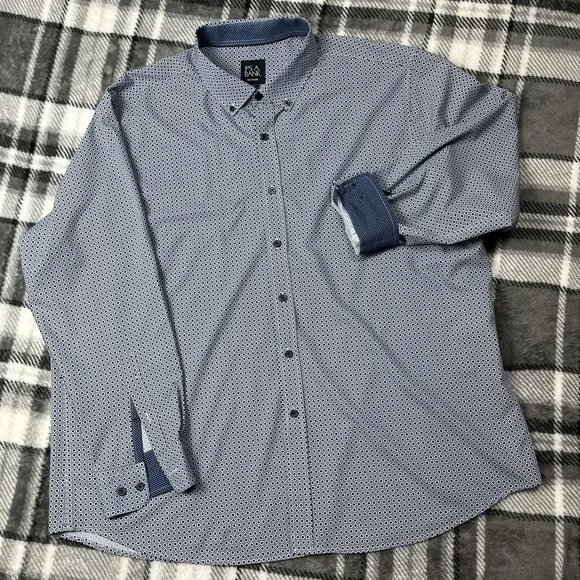Jos A Bank Traveler Dress Shirt Mens XXL Tailored Fit Performance 4 Way Stretch - Picture 2 of 9